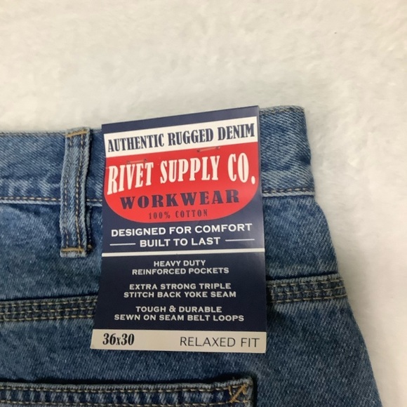 Rivet Supply Co. NWT Men’s Relaxed Fit Workwear Jeans Size 36 x 30 Blue - Picture 3 of 10